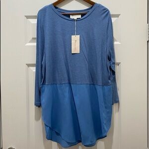 NEW Two by Vince Camuto Blue Long Sleeve Tunic Top, 2X
